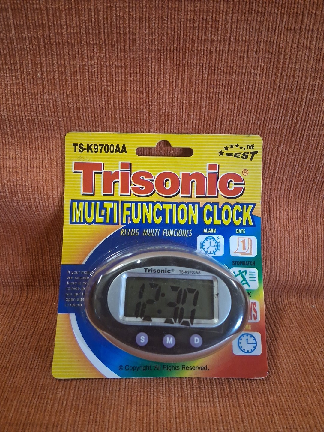 Trisonic Retro Multi Function Clock Sealed Black