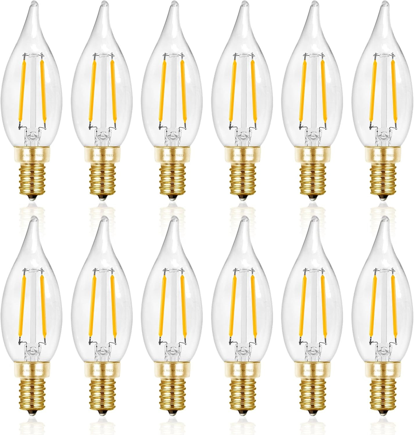 25 Watt, Dimmable Chandelier Light Bulbs, 90+ Cri, 20