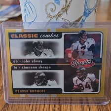 2022 Panini Classics Gold Classic Combos Elway/Sharpe #CC-3 Broncos /99