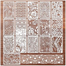 16 Pieces Stencils for Painting, Abstract Texture Mixed Media Art Mixed16
