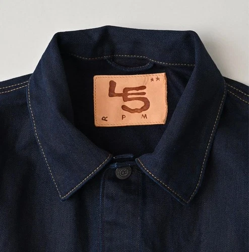 45R 45rpm Dark Indigo Denim Blouson 908 Jacket Light Weight Denim Cotton MINT image 11
