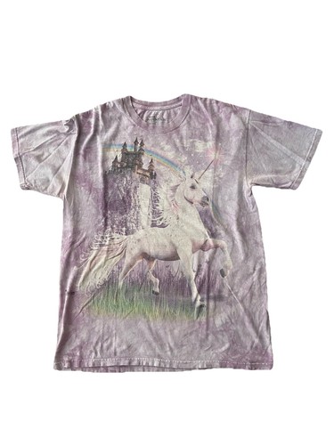 The Mountain Einhorn T-Shirt Erwachsene Large Kurzarm Regenbogen Rundhals Lavendel