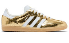 Adidas Samba OG Gold Metallic Cracked Leather KI5719 Women's Size New