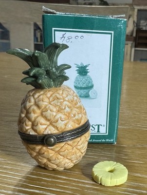 PHB Midwest Pineapple Trinket Box With Pineapple Slice Trinket, In Box
