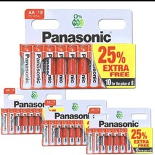 80x AA Genuine Panasonic Zinc Carbon Batteries - New R6 1.5V Longest Expiry UK 0.24 per battery