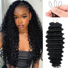 Deep Wave Crochet Human Hair for Black Women 14in 60g Pre Separated 50 Strands