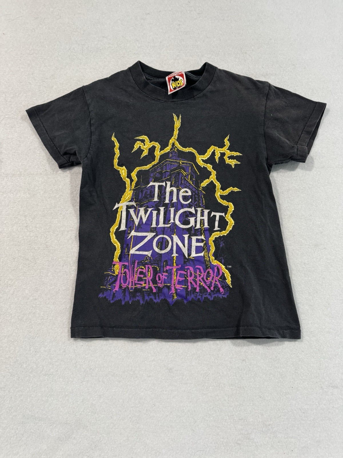Vintage Disney Twilight Zone Tower Of Terror T-Shirt Youth Sz M Glow in Dark
