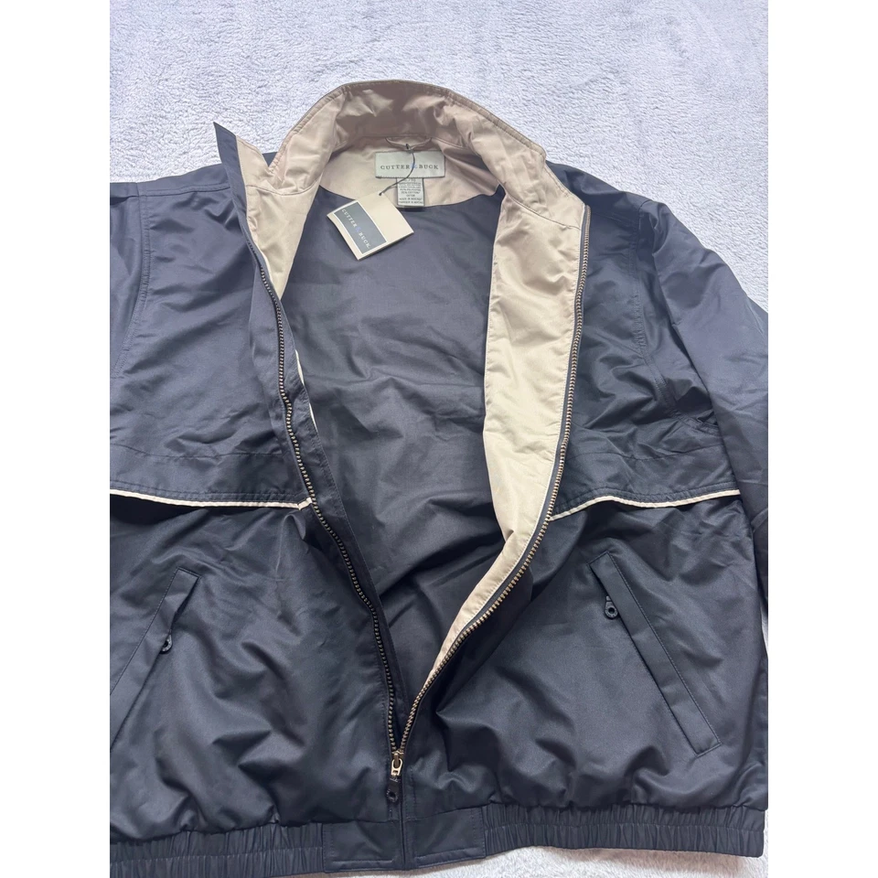 Cutter & Buck Mens XL Black Zip Up Golf Jacket Guardian Lightweight Outerwear - Image 4 of 4