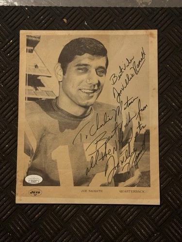 JOE WILLIE NAMATH FULLY Signed/Inscribed “To Charlie”  VINTAGE B/W Photo w/JSA