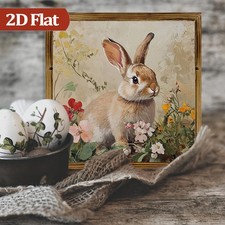 2D Easter Gift Wooden Plaque Rabbit Wall Bedside Spring Setting Table Decoration