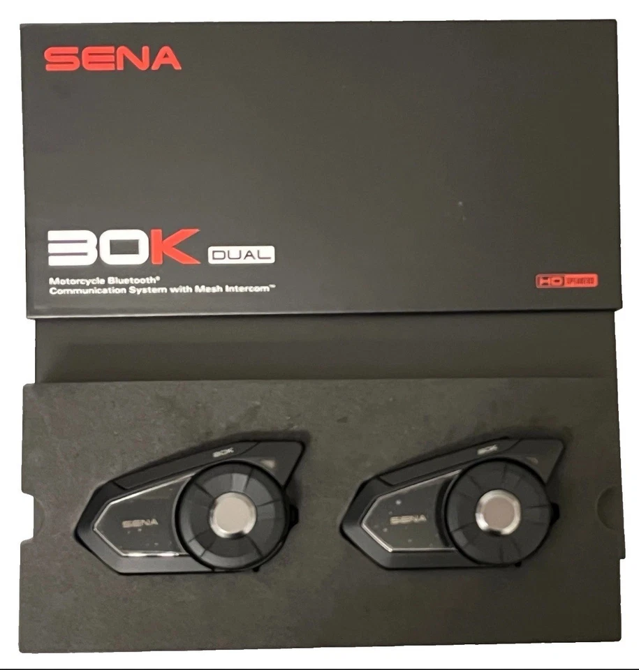 Sistema de comunicación de malla de auriculares Bluetooth para motocicleta Sena 30K (paquete doble) Foto 2 de 4