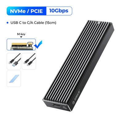 M.2 SSD Gehäuse NVMe USB-C Gen2 10Gbps SATA NGFF 5Gbps Festplattengehäuse