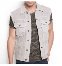 GUESS Lucas Denim Vest in Asteroid Wash