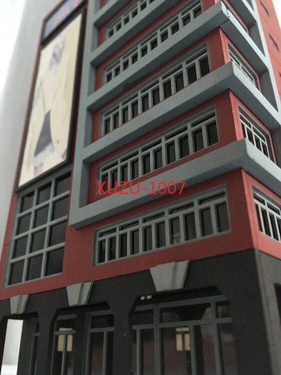 1/160 N Scale Buildings Train Railway Layout Modern Business Red House DIY Model - Image 4 of 4