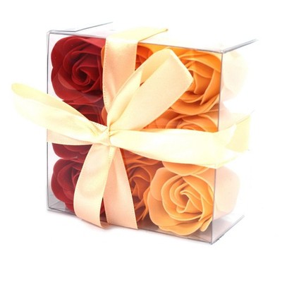 9er Set Seifenblumenkasten - Pfirsichrosen