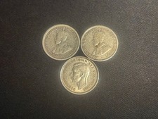 Lot Of 3 1922 1927 And 1942 Australia Six Pence Silver Coins