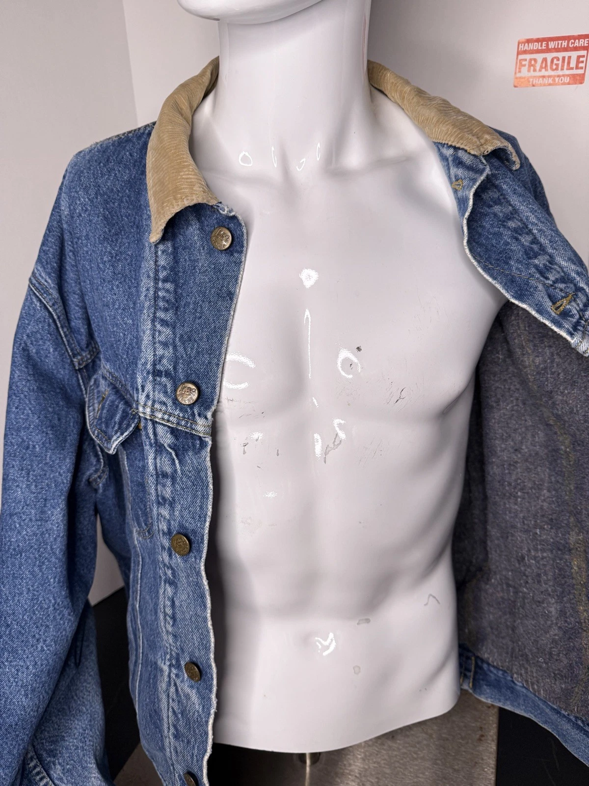 Vintage Lee Storm Rider Jacket Mens XL Blanket Lined Corduroy 70s Denim Union
