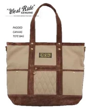 WESTRIDE Padded Tote Bag Canvas Suede Leather Brown Beige Amekaji Biker Japan