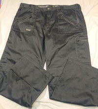 Dunlop Mens Safety Work Trousers W42 L32 Black Zip Pocket Cargo Pants Workwear