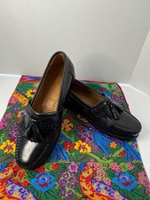 G.H. Bass WEEJUNS Larkin Black Leather Preppy Tassel Loafers SZ 10.5 EE EUC