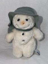 Vintage 1986 The Snowman Plush Eden Toys Green Hat Scarf 7  Stuffed