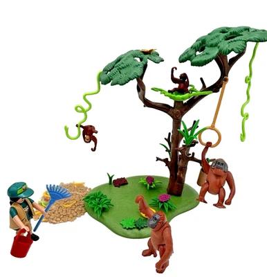 Playmobil Orang-Utans im Baum mit Lianen und Tierpflegerin 70345 zu Tierpark Zoo - Bild 1 von 4