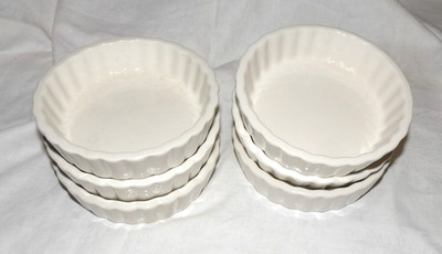 ITI Sofr-55 White 5'' Individual Quiche TART Creme Brulée Dishes Set of 6