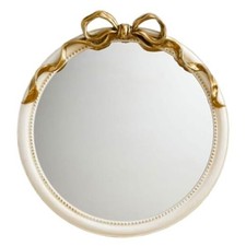 24-Inch Gold Bow Resin Mirror Perfect Decorative Accent for Nursery and