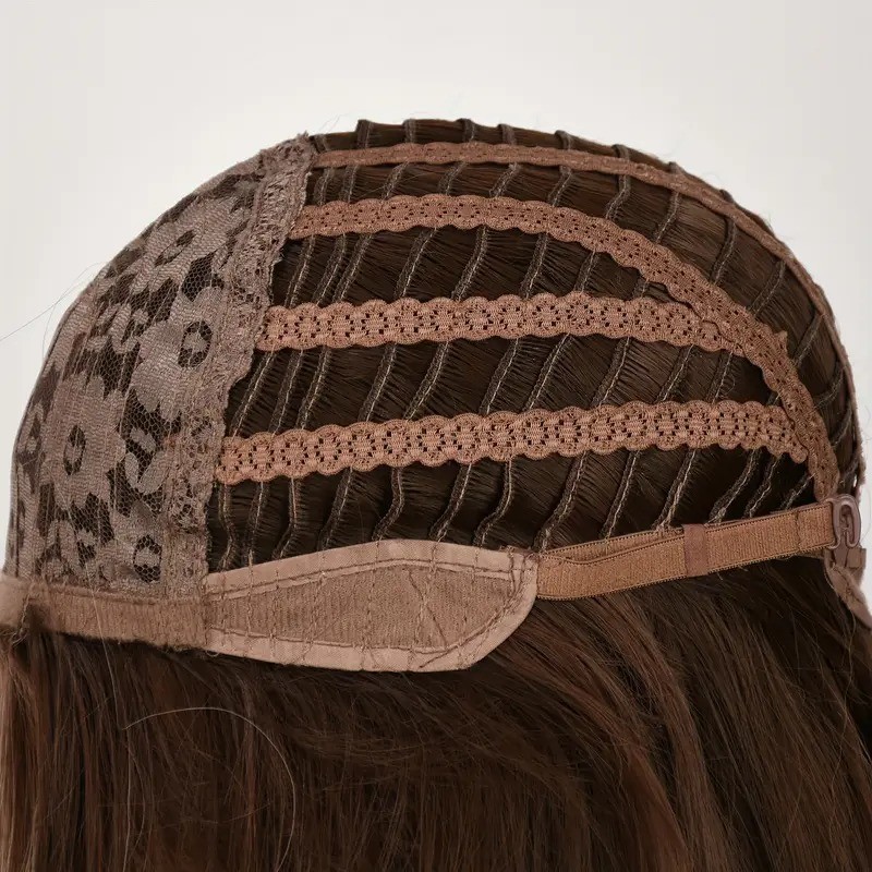 Long 30 Inch Synthetic Wig Water Wave Brown Highlight Loose Curl for Women