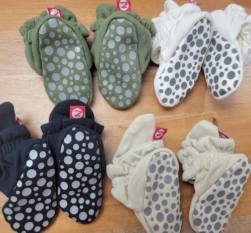 Zutano Baby Gripper Booties 4 Pairs Organic Cotton Size 3 Months Unisex NWOT