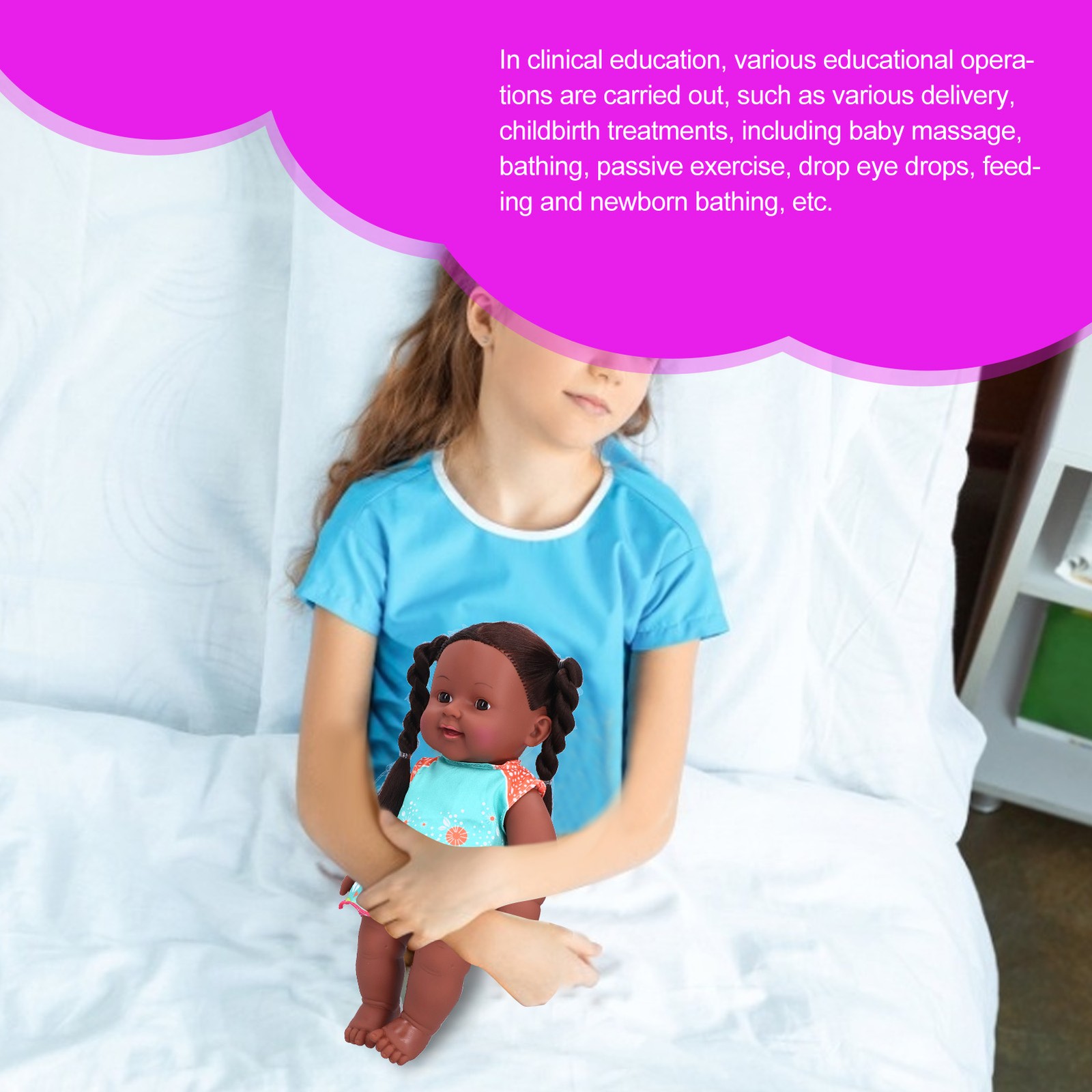 Exquisite African Black Girl Doll Lifelike Chidren Cute Doll Toy For Role Playin