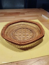 Antik Vintage Brotkorb Deko Handarbeit Japanese Small woven Wicker Hand Made Rar