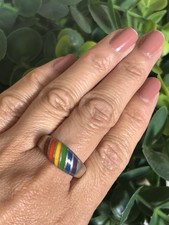 Vintage sterling silver rainbow ring