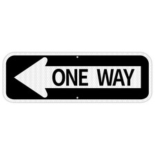 One Way Sign Left Arrow Directional Sign Rustproof Engineer Grade 18x6"