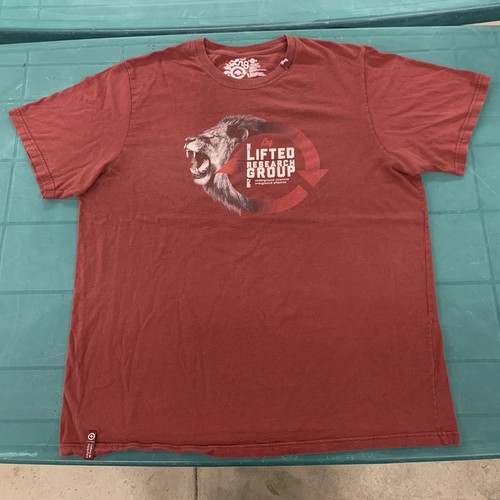 Y2K LRG Lifted Research Group Lion Life Cycle T-Shirt Men's 2XL Skater Raver 90s
