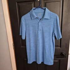 Champion Duo Dry Mens Sz S Short Sleeve Pullover Blue Golf Polo Shirt