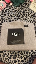 NEW UGG Cotton Flannel 4PC QUEEN Heather Gray Sheet Set Fits up 17" Mattress