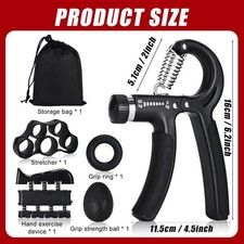 Hand Grip Strengthener Forearm Power Trainer Kit - 5 Pack Adjustable Resistance