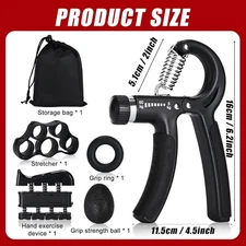 Hand Grip Strengthener Forearm Power Trainer Kit - 5 Pack Adjustable Resistance