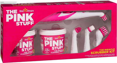 The Pink Stuff Miracle Scrubber Kit   Elektro-Schrubber, 4 Bürsten + 2x Paste