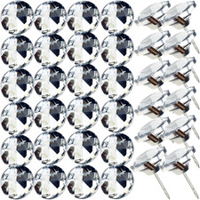 70PCS 1Inch Rhinestone Sew Buttons Diamond Crystal Upholstery Nails Tacks Sofa W