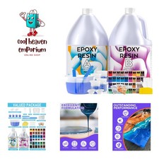 2 Gallon Crystal Clear Epoxy Resin Kit, Casting  Coating Resin Supplies for ...