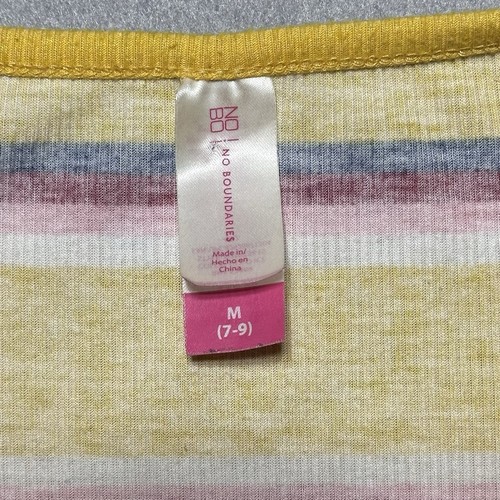 VTG Y2K Henley Shirt Juniors Size Med Striped Ribbed Knit Preppy Corset Neck - Picture 2 of 7