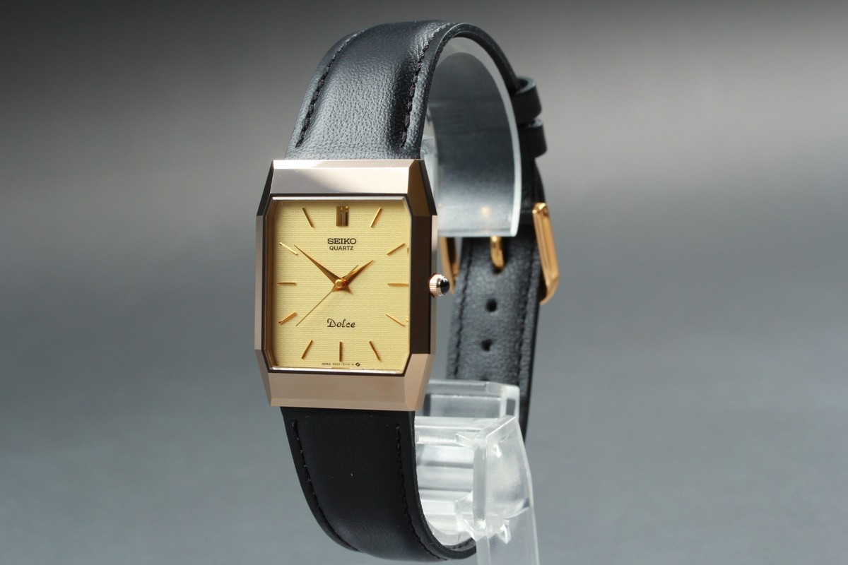 Vintage 1983 Seiko Dolce 9521-5110 Tungsten Gold Tank Quartz Mens