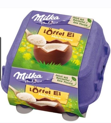 Milka Spoon EGG Loeffel Ei Milk Cream 4 Eggs Imported From Germany 
