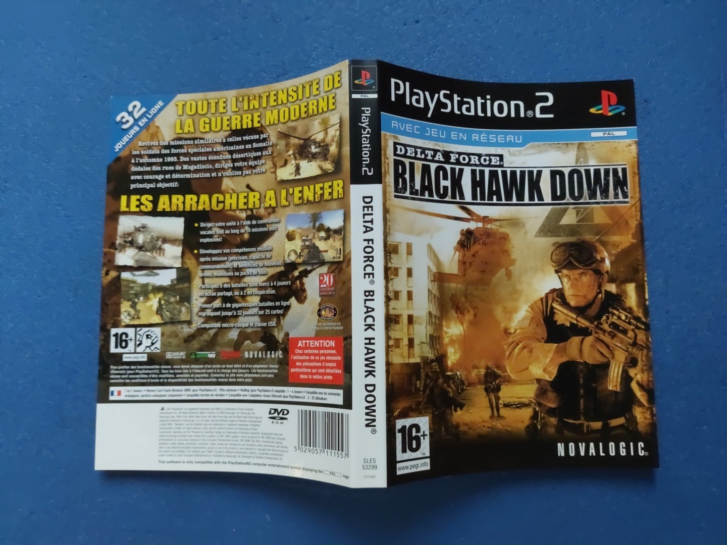 PS2 Playstation 2 Jaquette Cover Delta Force Black Hawk Down