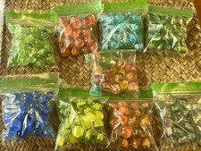 Vintage Cat s Eye Glass Marble Lot 2.5 Lbs Tricolor, Orange, Blue, Yellow, Green