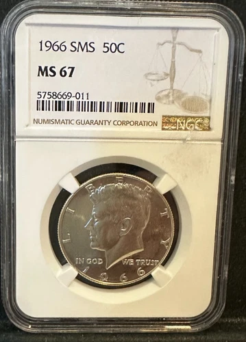 1966 SMS Kennedy Half Dollar certified MS 67 by NGC!