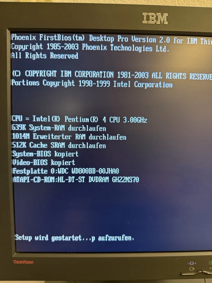 IBM ThinkCentre S50 Pentium 4 3.0Ghz Schwarz TFT 17“ Tastatur KB-7953 Retro PC - Bild 3 von 4