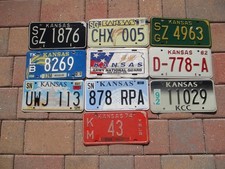 10 Kansas   license plate lot for collecting or decorating man cave # 3